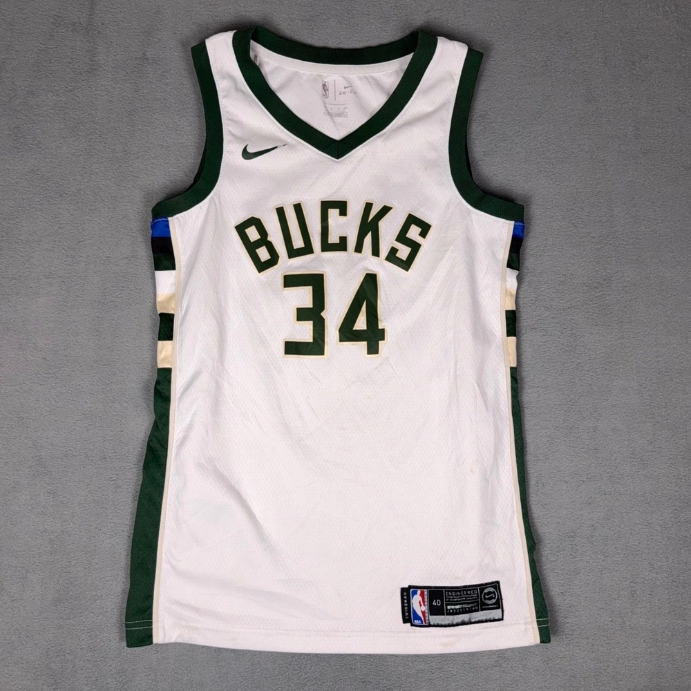 Nike Giannis‎ Antetokounmpo Milwaukee Bucks Swingman Jersey White Mens S 40 NBA